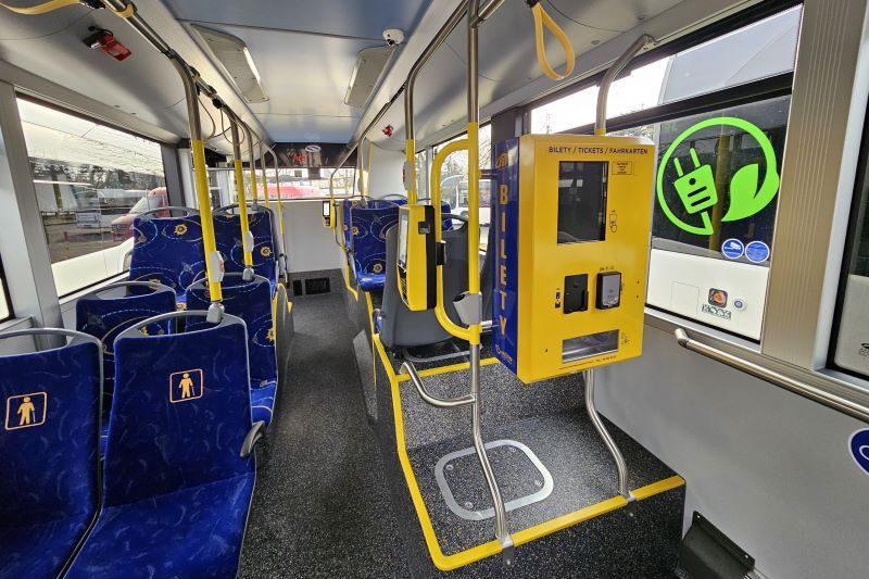 Wnętrze autobusu elektrycznego