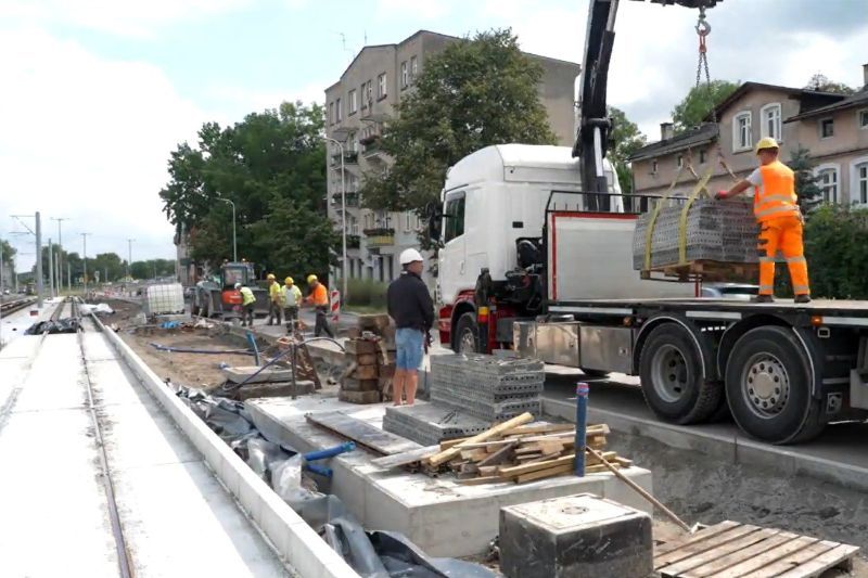 Prace przy modernizacji torowiska na ul. Kościuszki w Toruniu