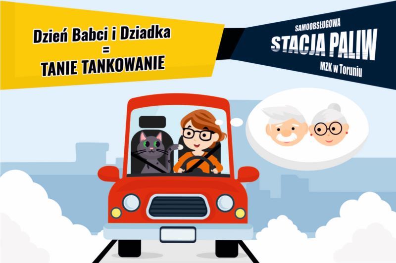 Promocja na Dziueń Babci i Dziadka na stacji paliw - grafika