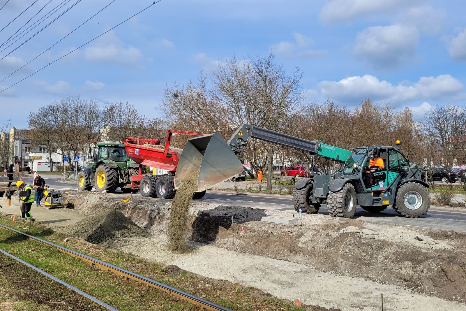 Prace przy modernizacji torowiska tramwajowego w Toruniu
