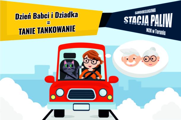 Promocja na Dziueń Babci i Dziadka na stacji paliw - grafika